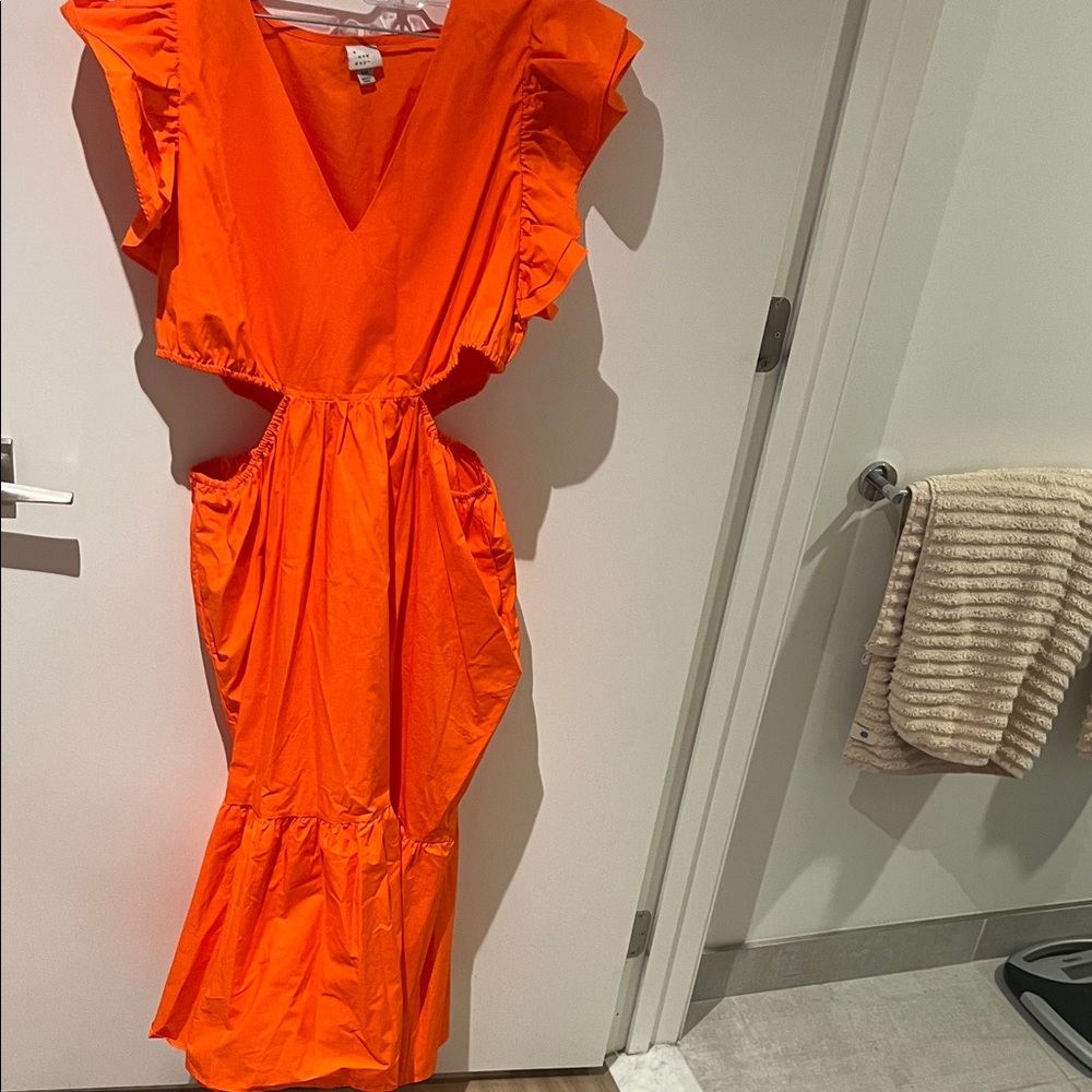 a new day Bright Orange side cut out Dress - Picture 2 of 7